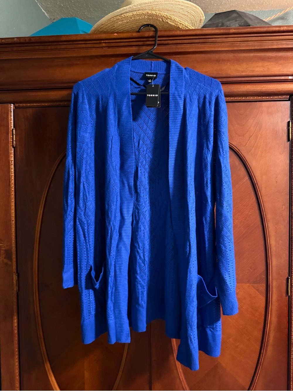 torrid Cobalt Blue Open Front Pointelle Cardigan